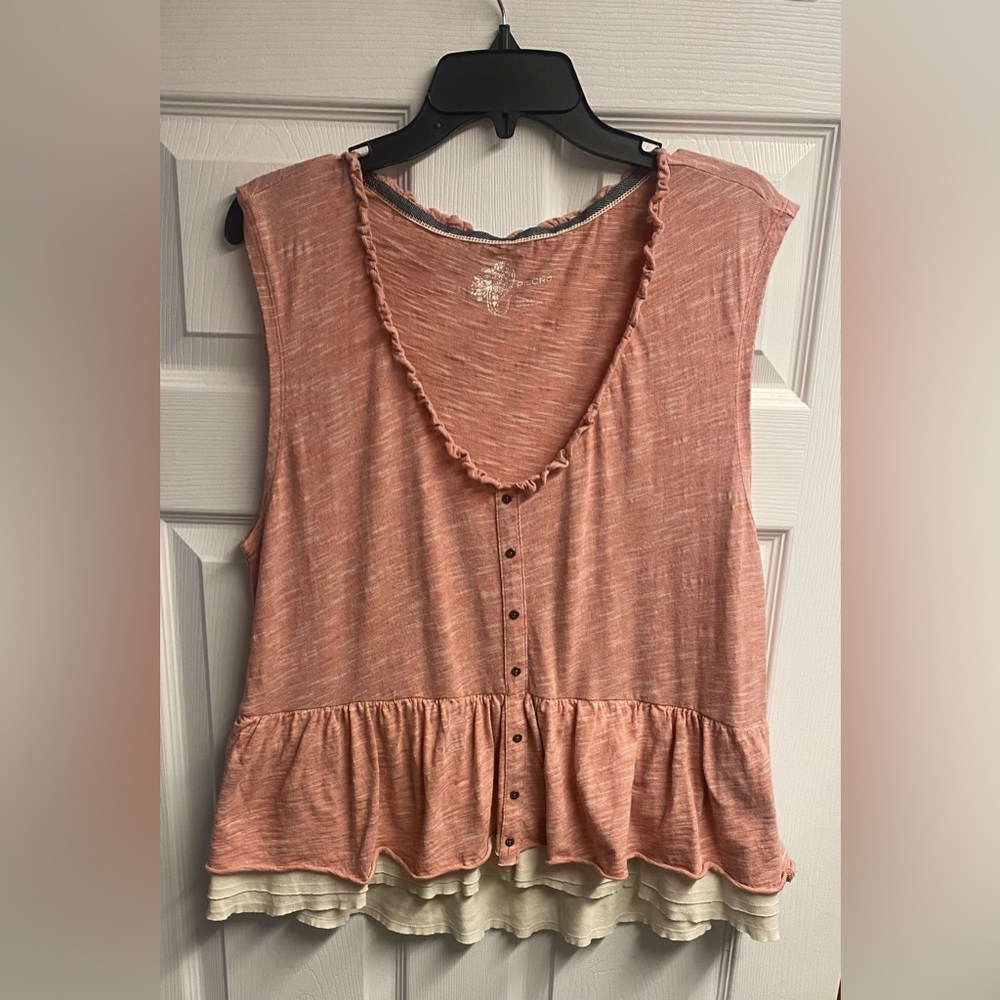 *SOLD Pilcro Anthropologie 100% Cotton Chrissy Babydoll Top Size Large - Picture 2 of 5